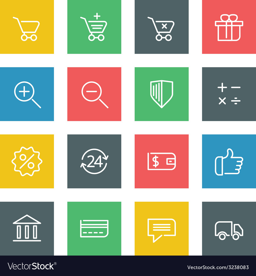 White thin line icons set for web and mobile
