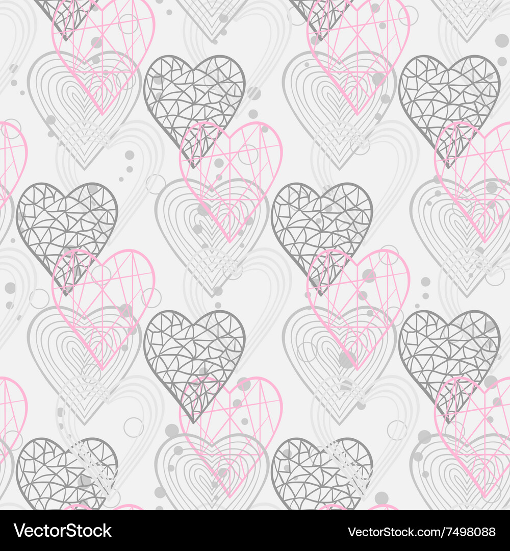 Abstract Hearts Seamless Pattern Royalty Free Vector Image
