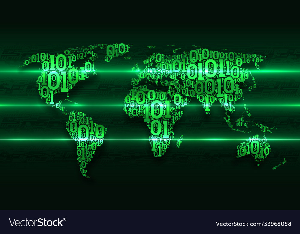 Abstract map world with continents from digital vector image Abstract map world with continents from digital