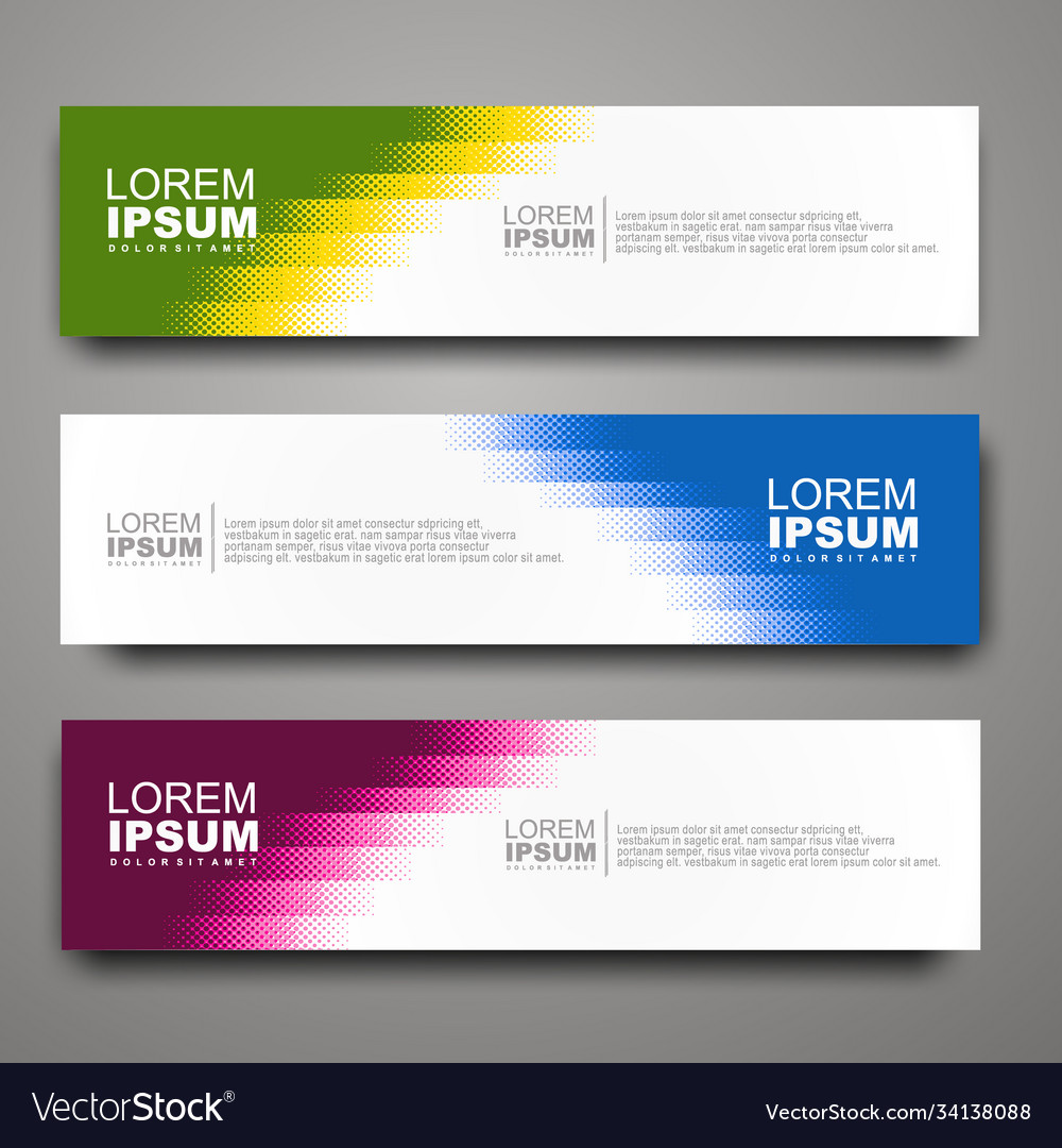 Abstract web banner design template with halftone