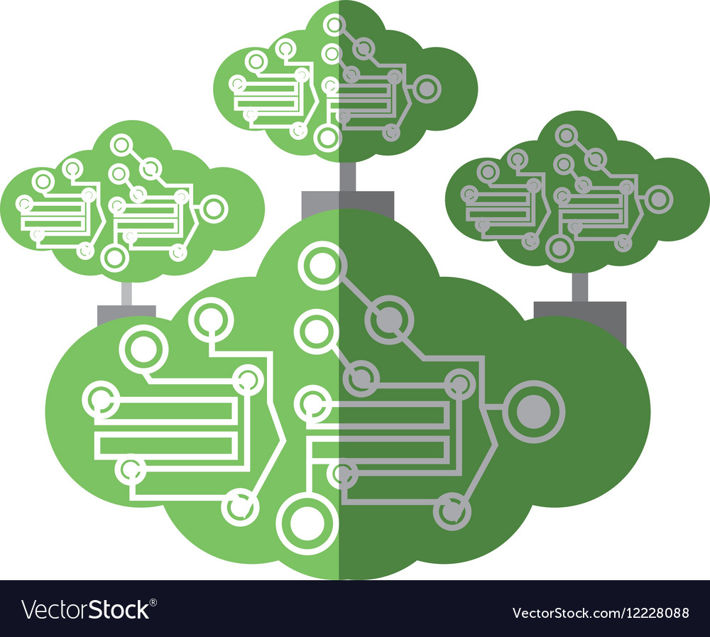 Computer circuit cloud electronic component shadow