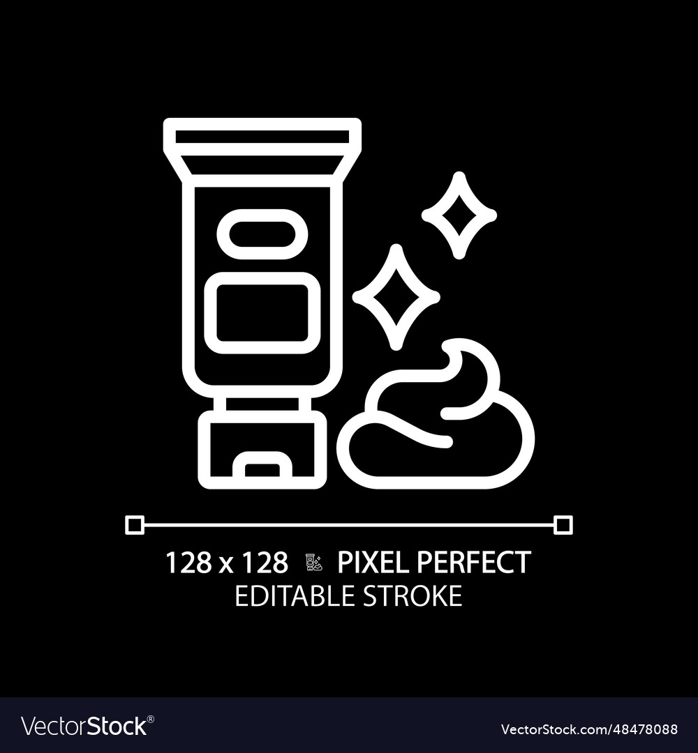 Customizable hair cream thin linear white icon