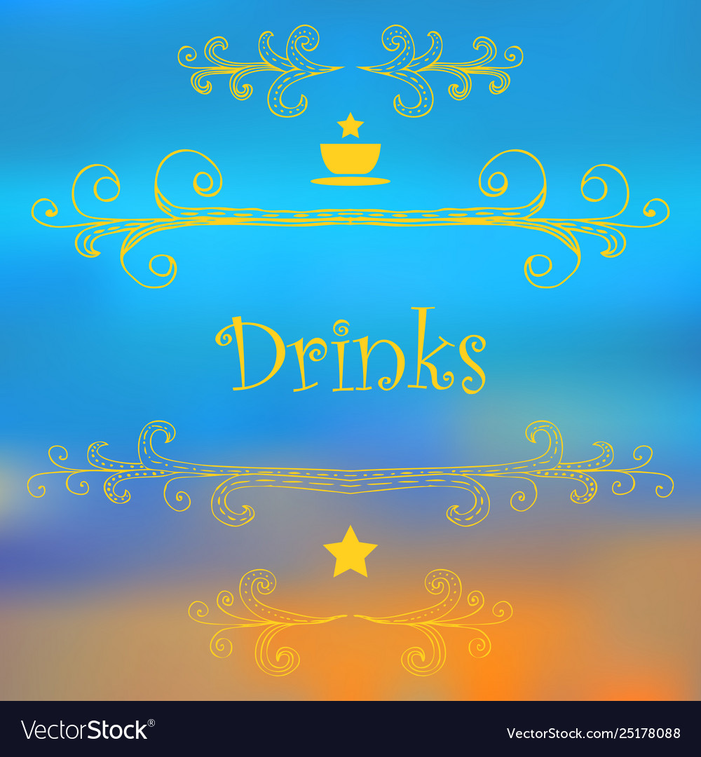 Drinks menu design vector image Drinks menu design