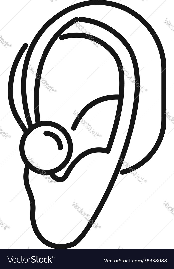 Hearing Aid Icon Outline Style Royalty Free Vector Image 4441