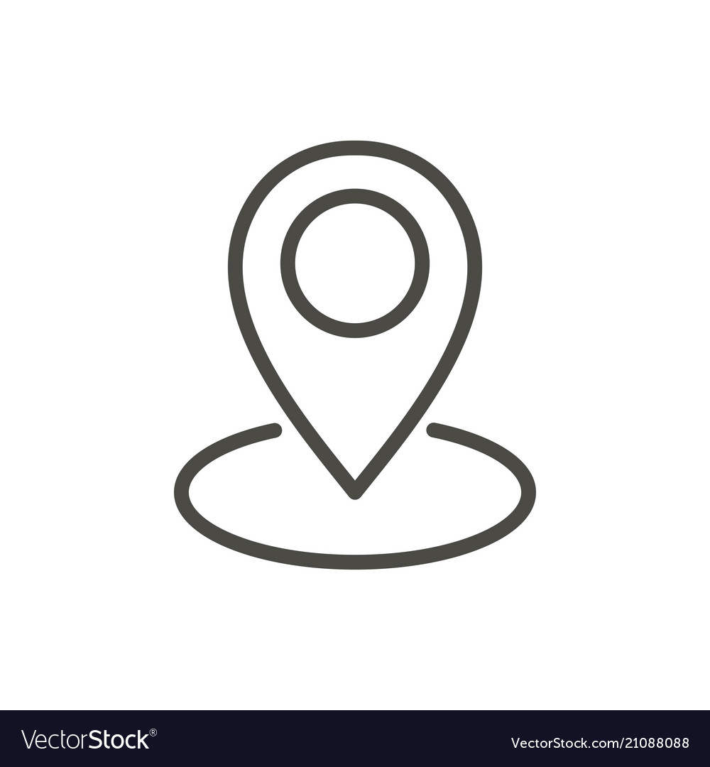 Map point icon outline pointer line navig