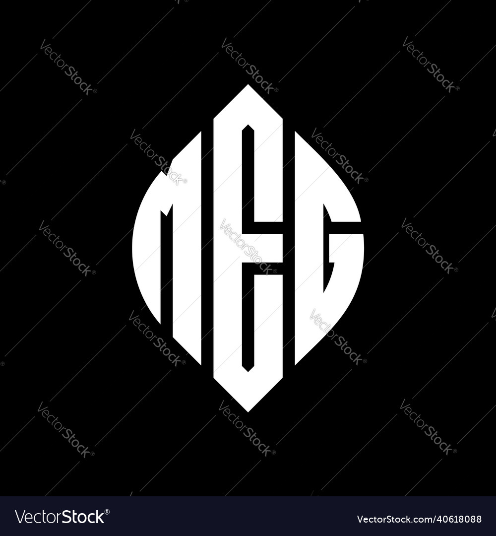 Meg circle letter logo design with circle Vector Image