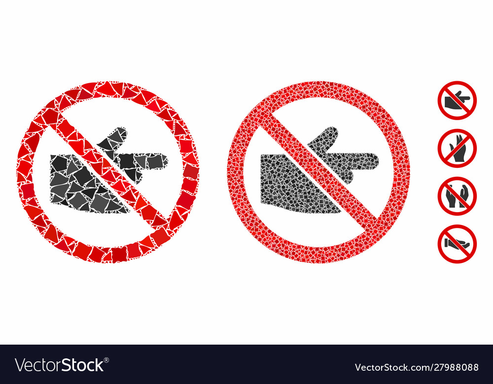 No index finger composition icon abrupt items vector image No index finger composition icon abrupt items