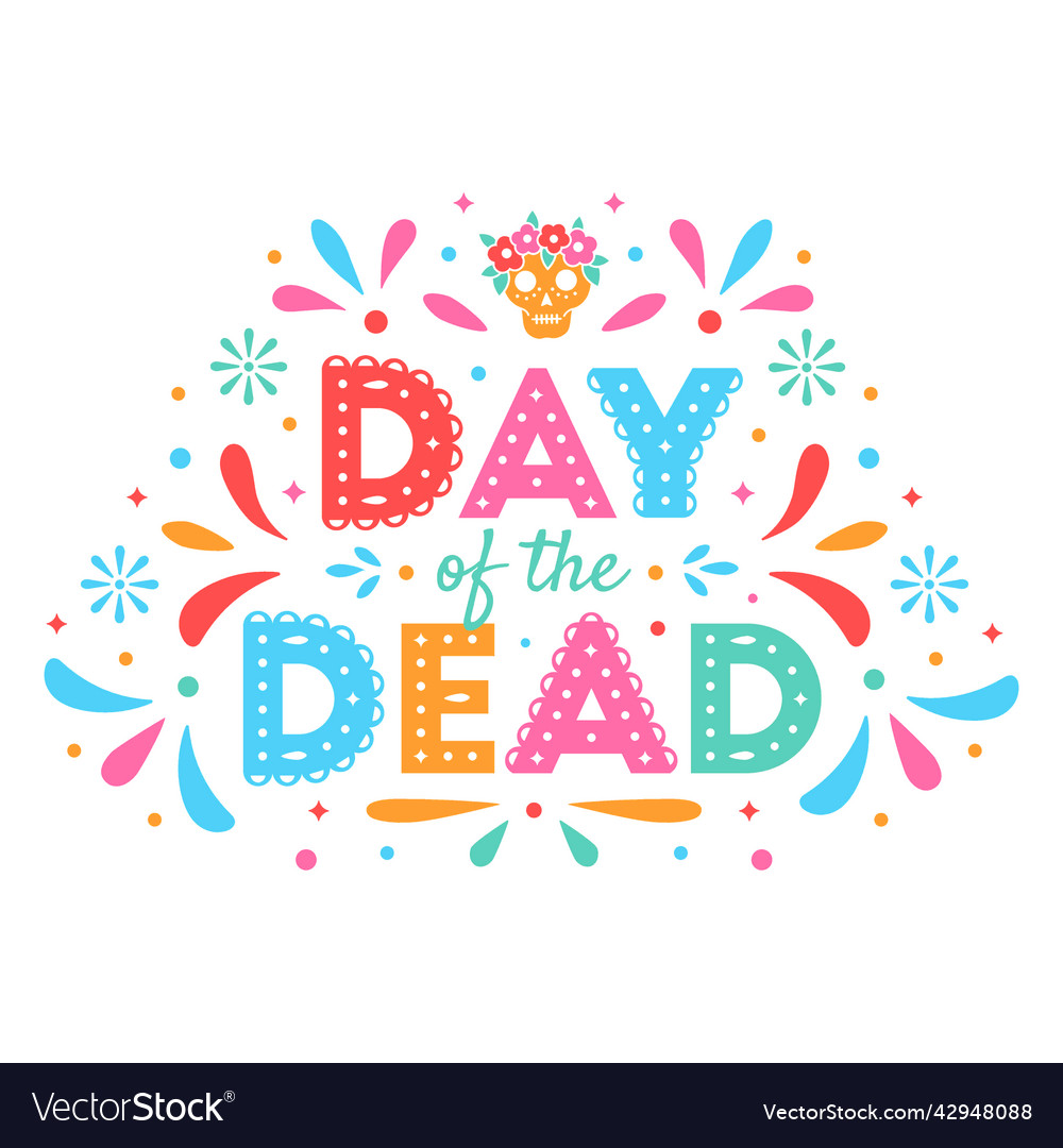 Papel Picado Totenkopf Schriftzug hohe Qualität Vector Image Papel Picado Totenkopf Schriftzug hohe Qualität