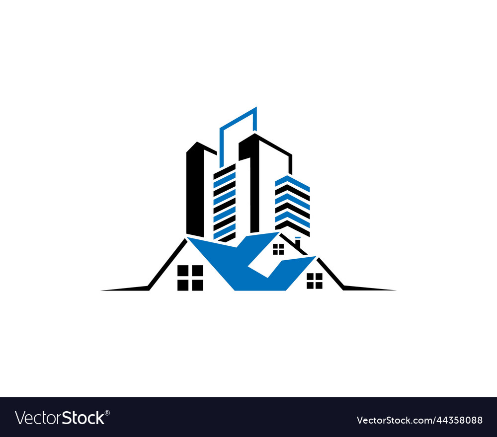 Real estate house silhouette company logo Vector Image