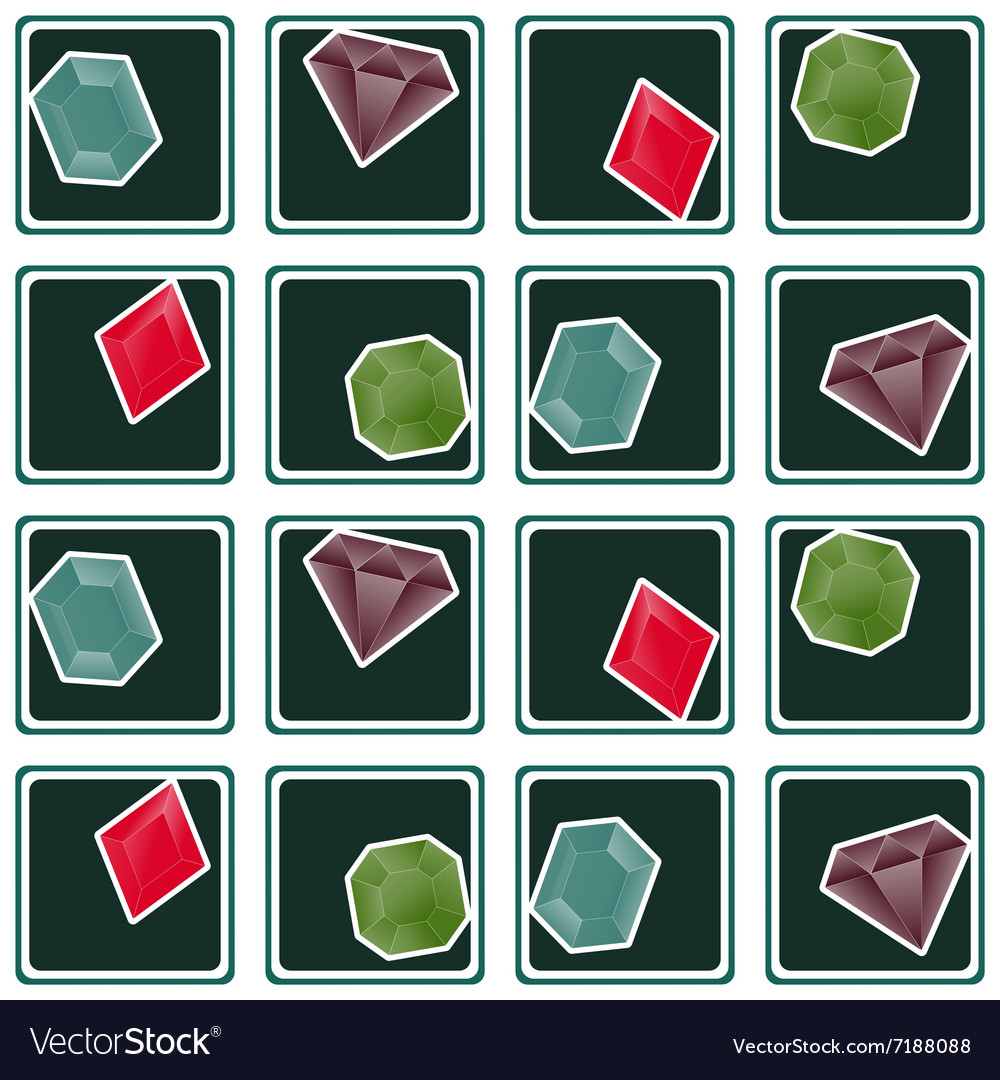 Seamless pattern with diamond icons