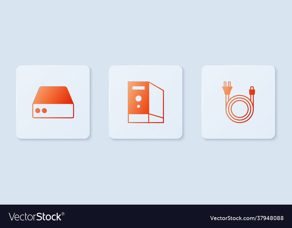 Set case computer server data web hosting vector image Set case computer server data web hosting