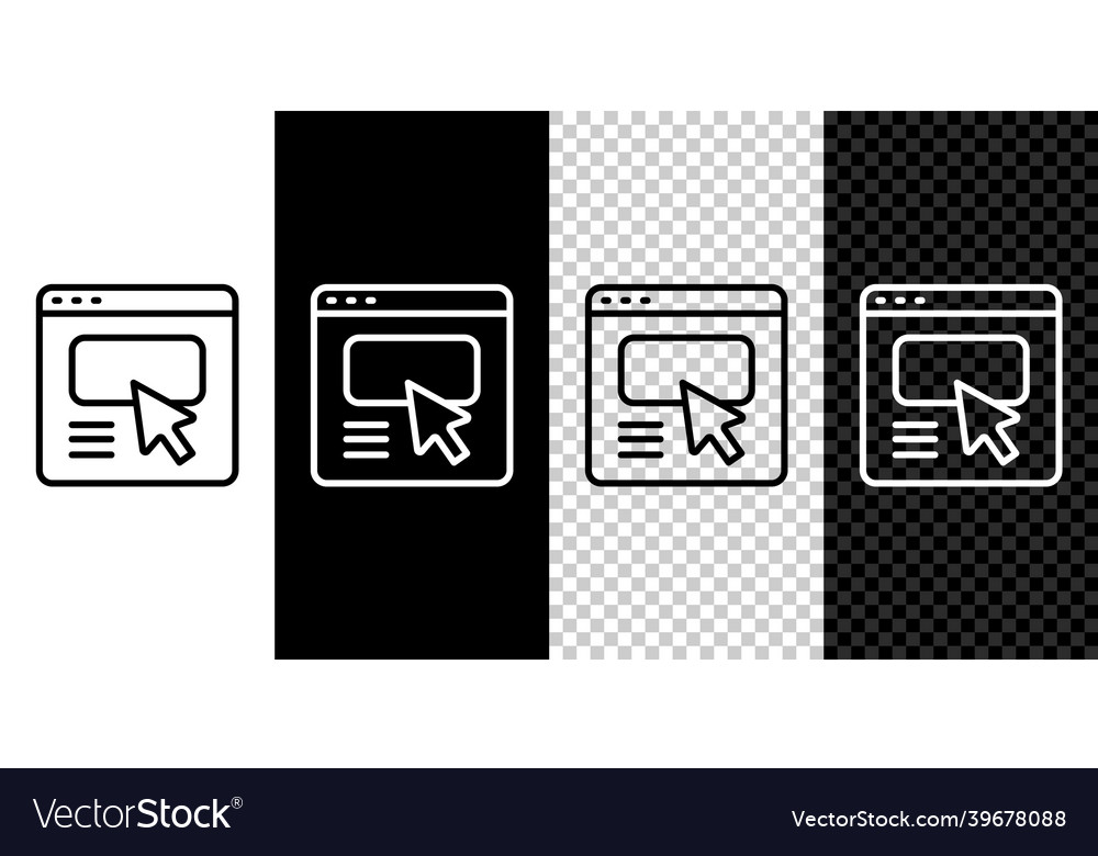 Set line ui or ux design icon isolated on black vector image Set line ui or ux design icon isolated on black