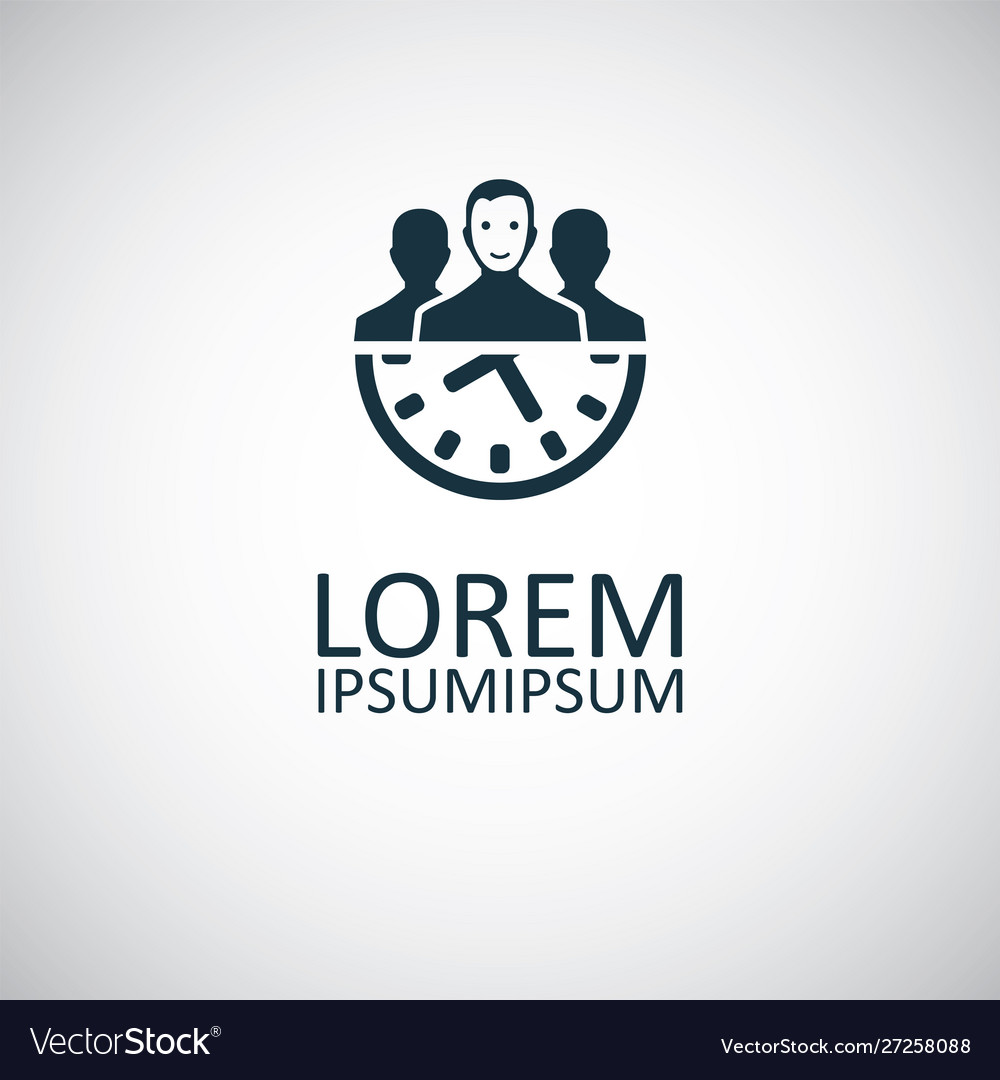 Team time icon for web and ui on white background