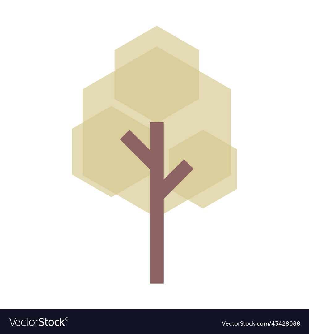 Tree icon hexagon geometric symbol for nature Vector Image Tree icon hexagon geometric symbol for nature