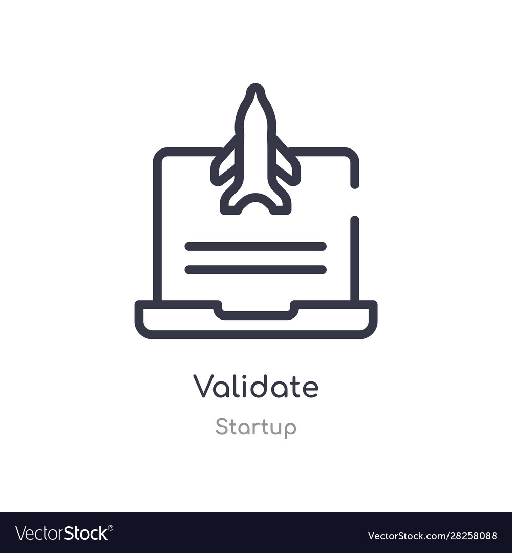 Validate outline icon isolated line from startup