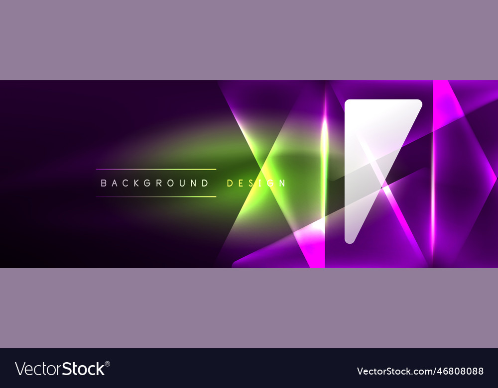 Vibrant geometric neon shiny line background Vector Image