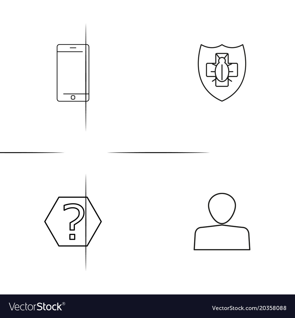 Web and text simple linear icon setsimple outline