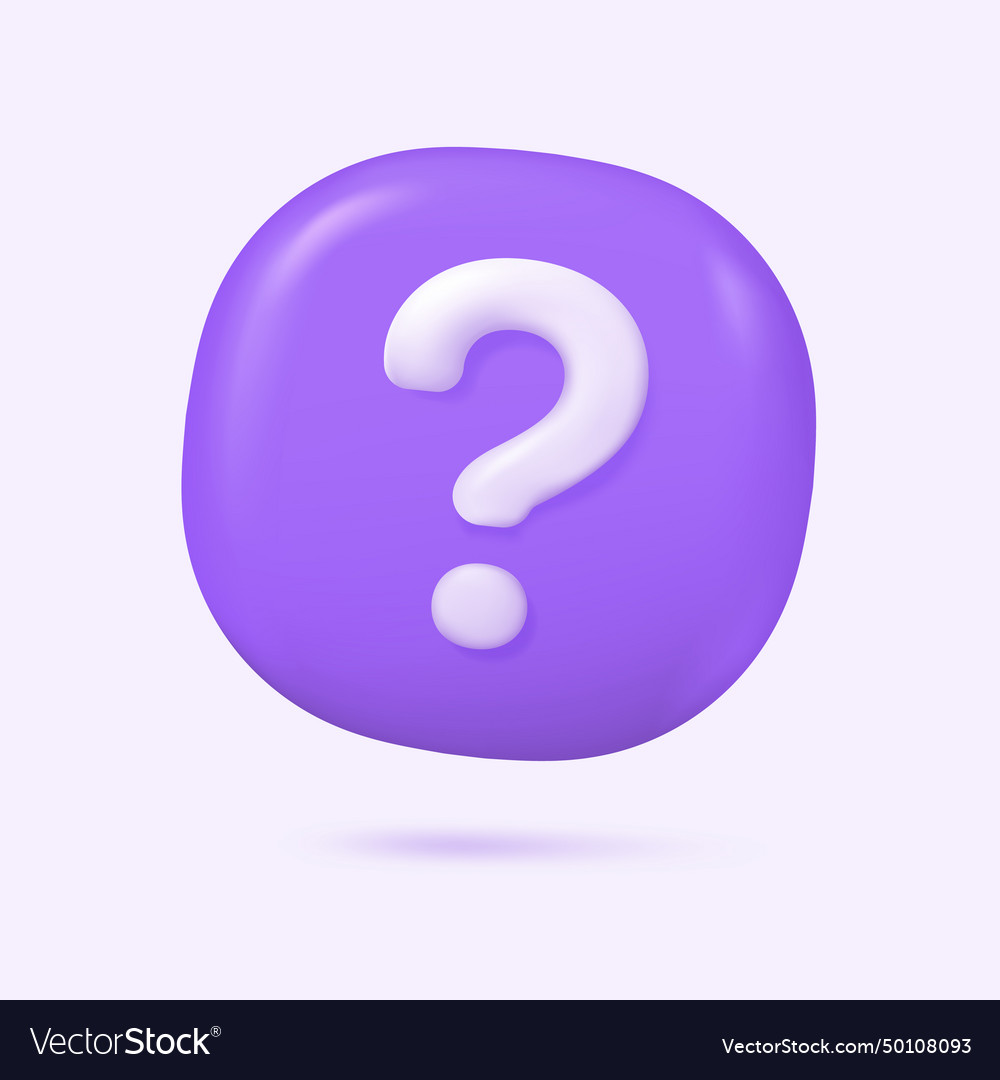 3d question mark on speech box doubt