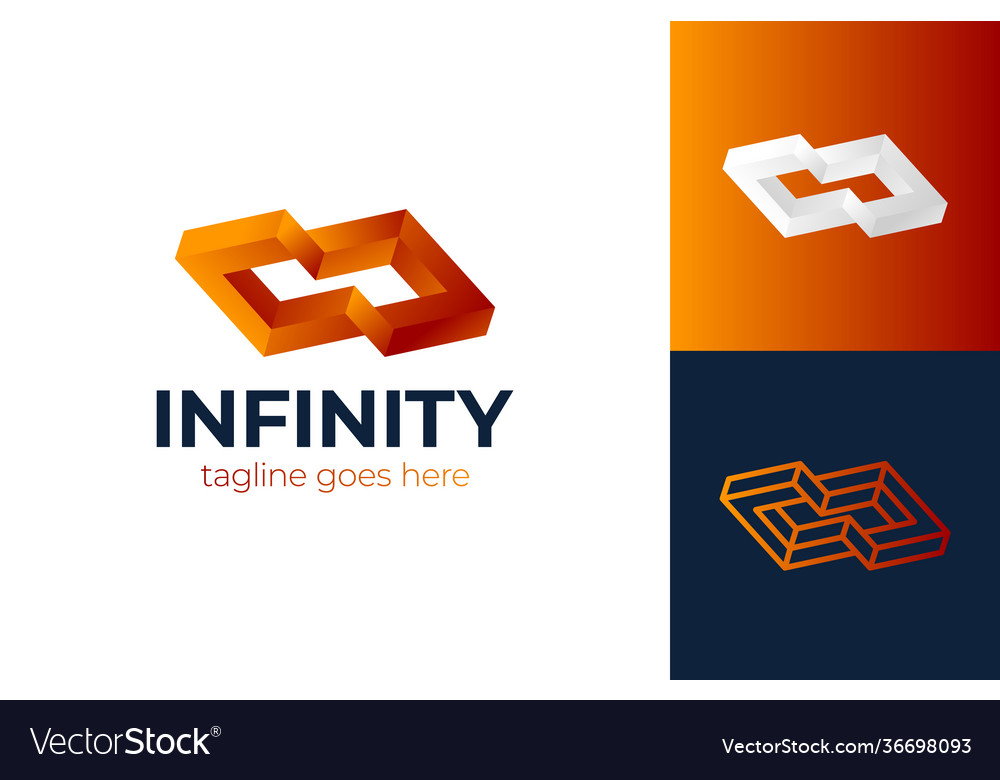 Abstract box cube infinity logo icon template