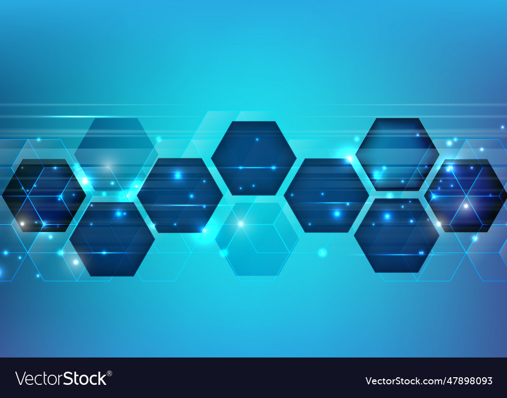 Abstract cube hexagon shape background digital