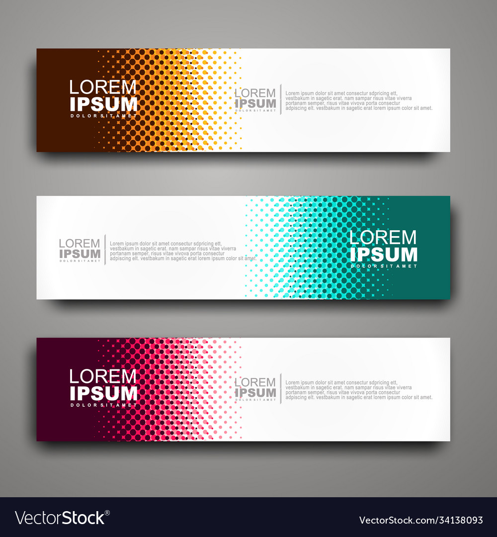 Abstract web banner design template with halftone