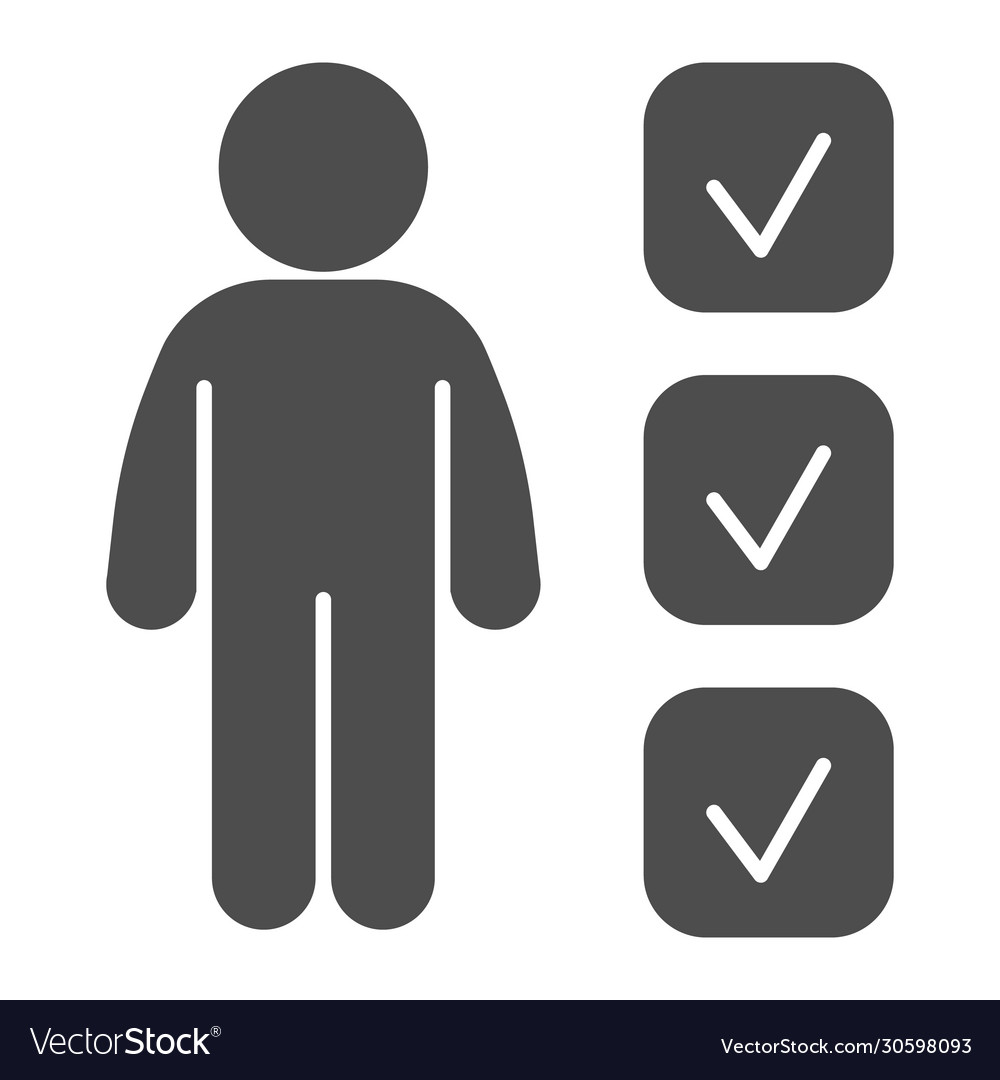 Application form review solid icon candidate vector image Application form review solid icon candidate