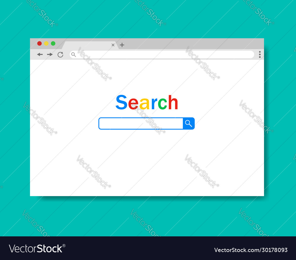 Browser web page with search bar chrome