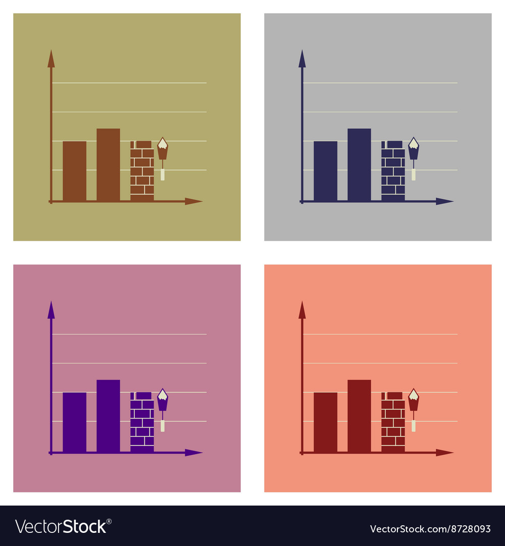 Concept of stylish flat design icons graph