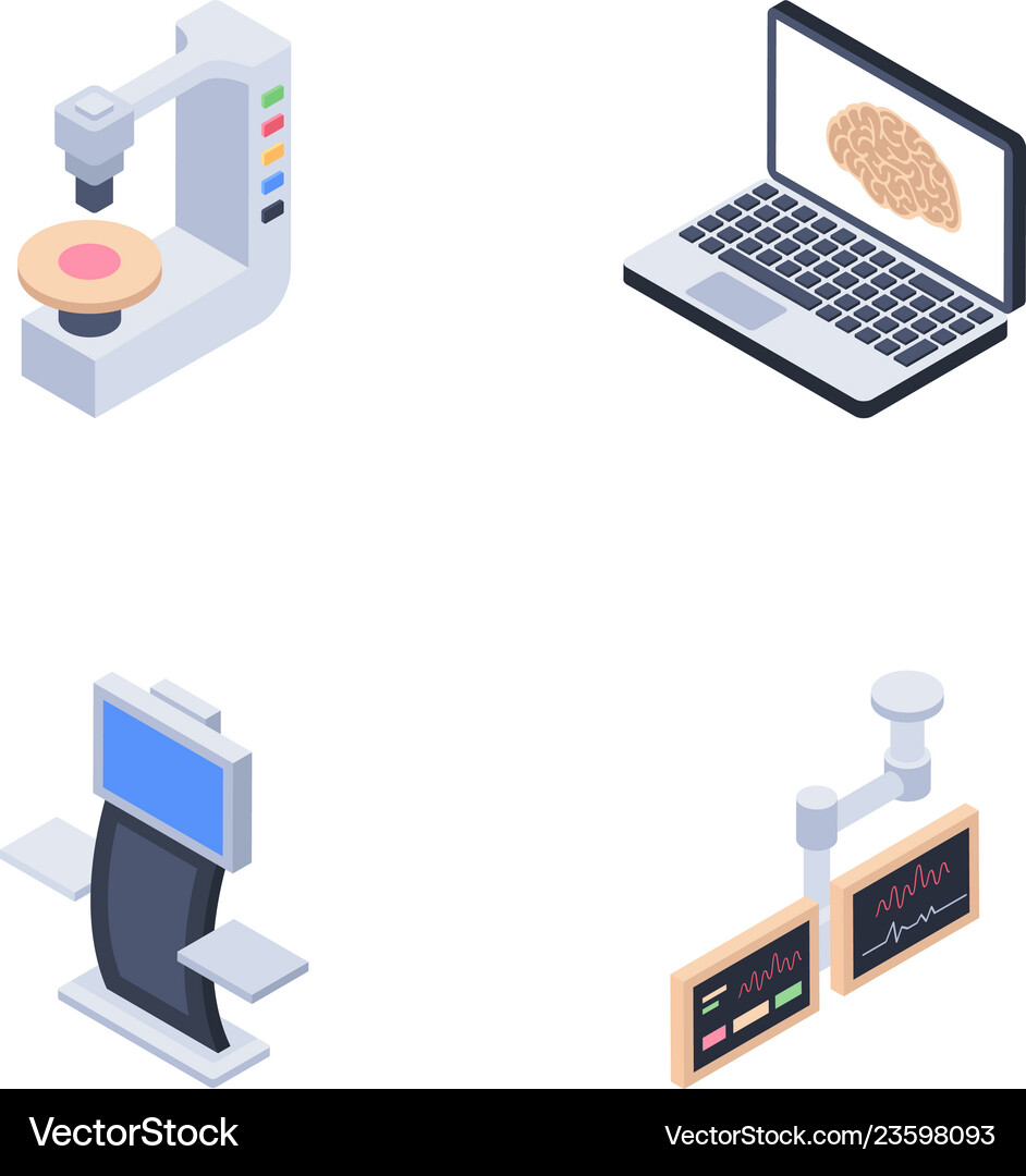 Diagnostic machines icons Royalty Free Vector Image