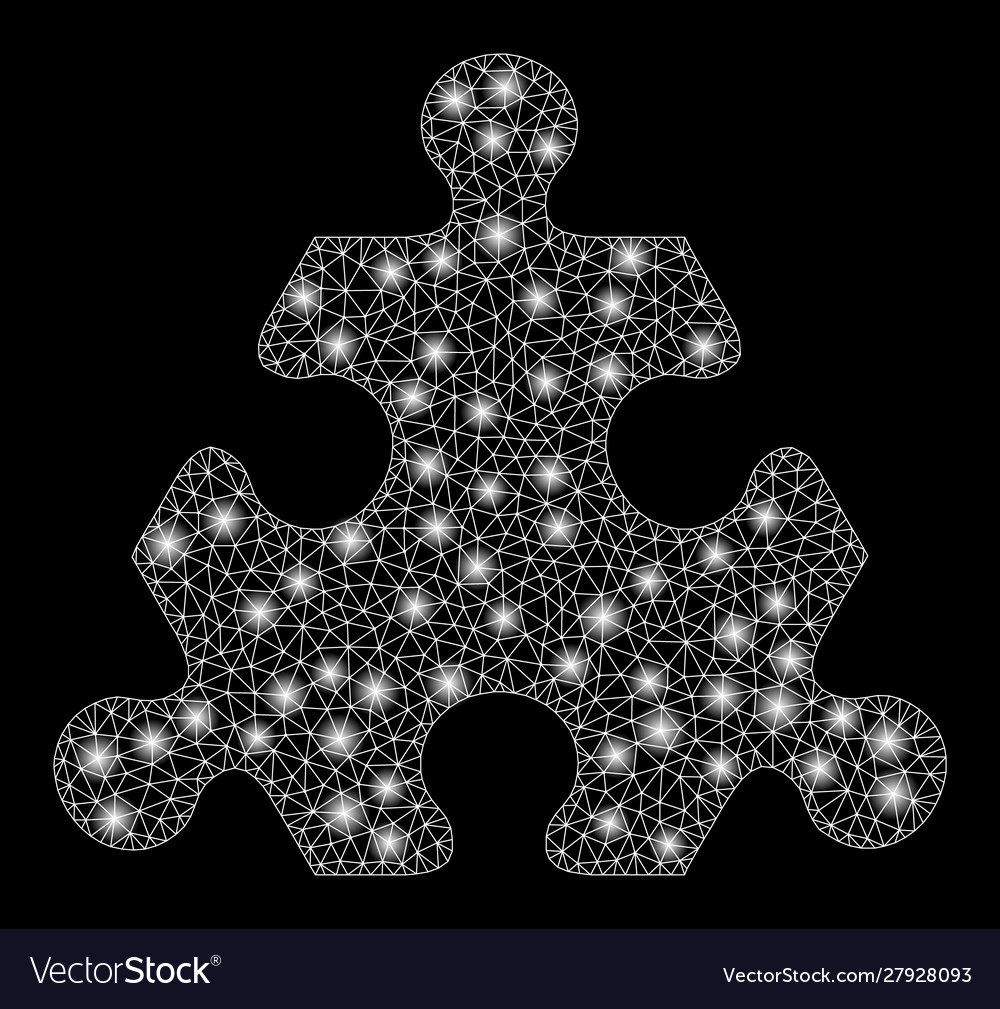 Flare mesh wire frame hex puzzle item with Vector Image Flare mesh wire frame hex puzzle item with