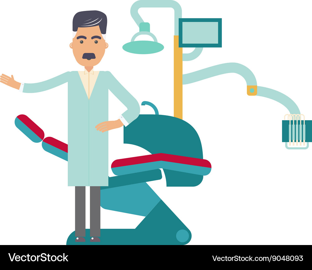 Flat dentist workplace Royalty Free Vector Image