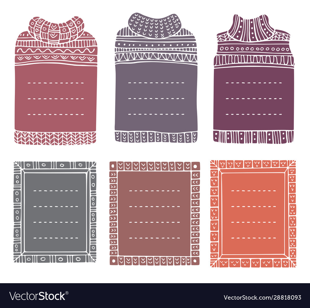 Frames in shapes jumpers and rectangular vector image Frames in shapes jumpers and rectangular