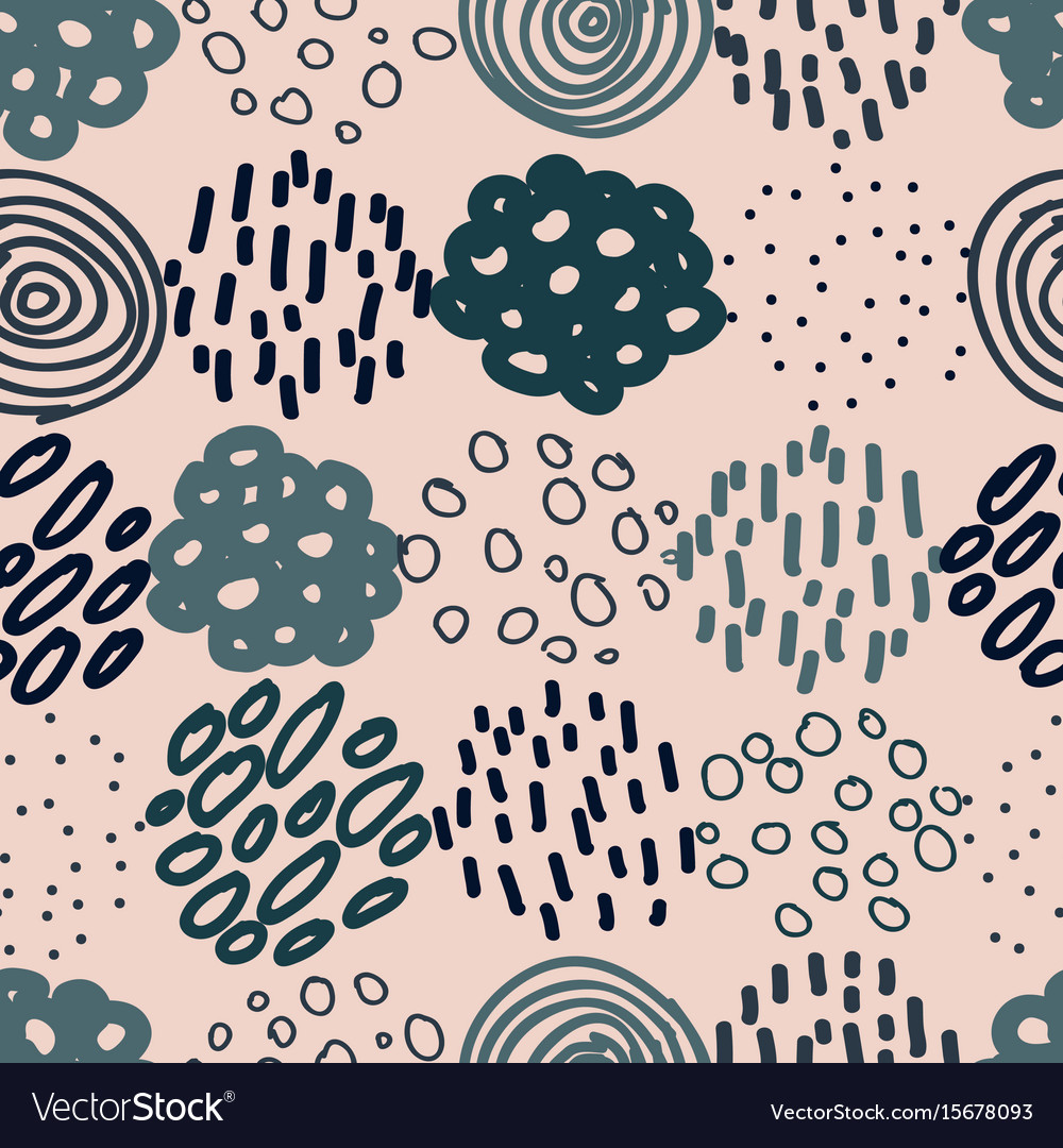 Hand drawn circles and dots seamless