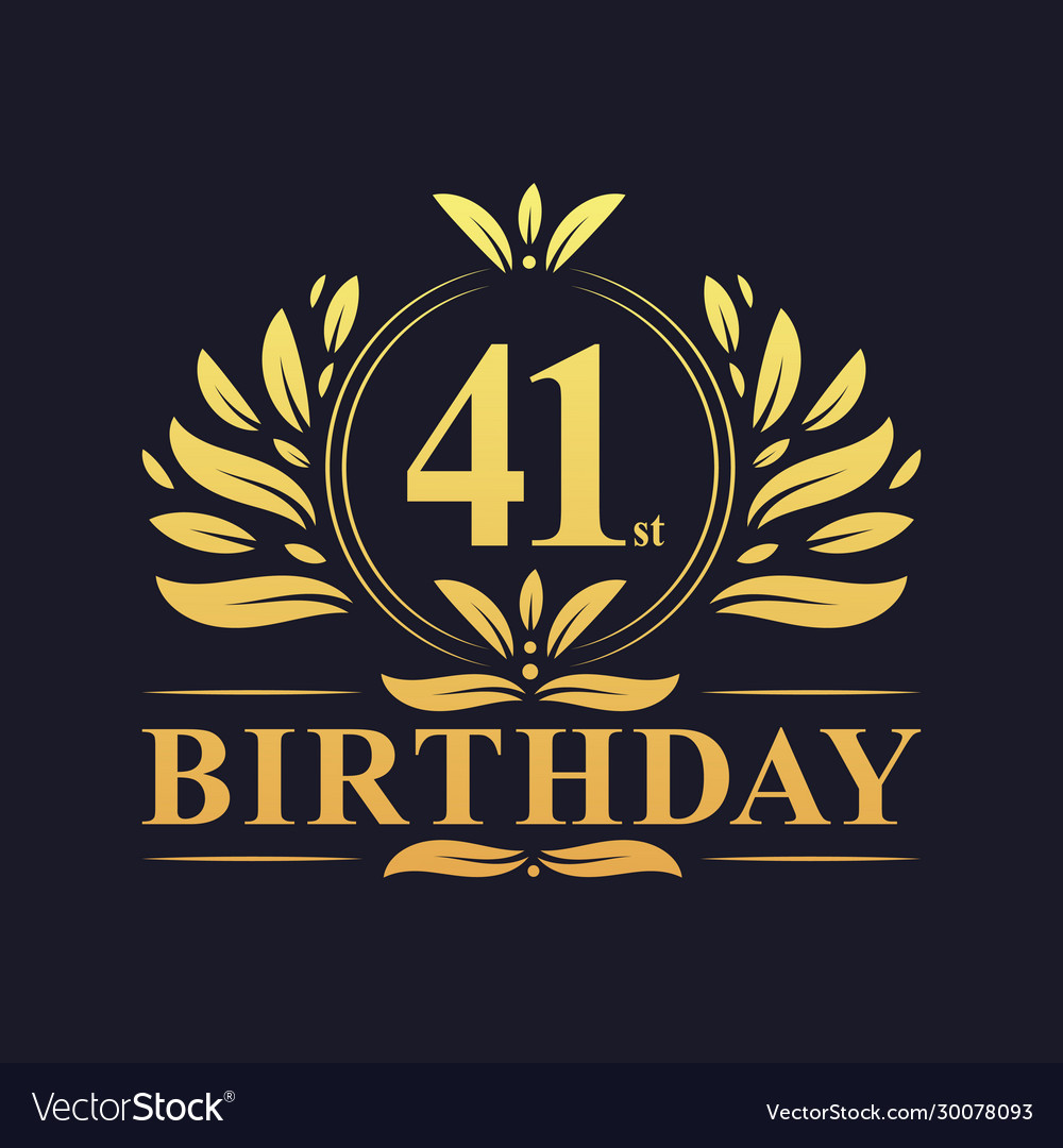 Luxury 41st birthday logo 41 years celebration