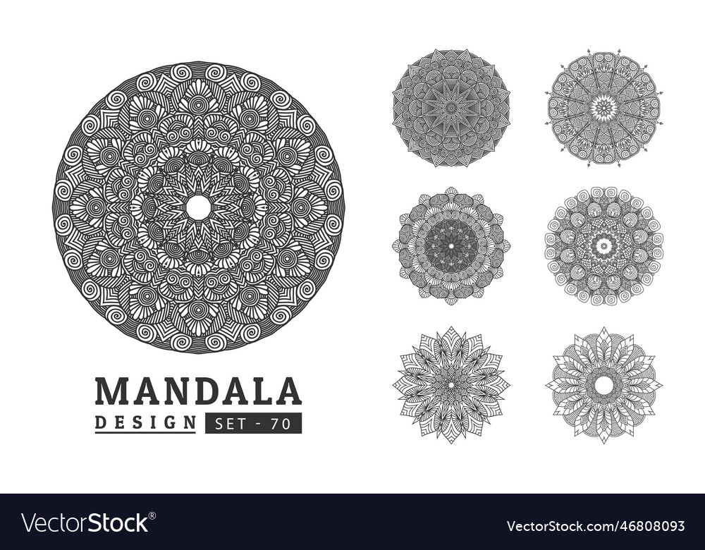 Mandala background design set Royalty Free Vector Image