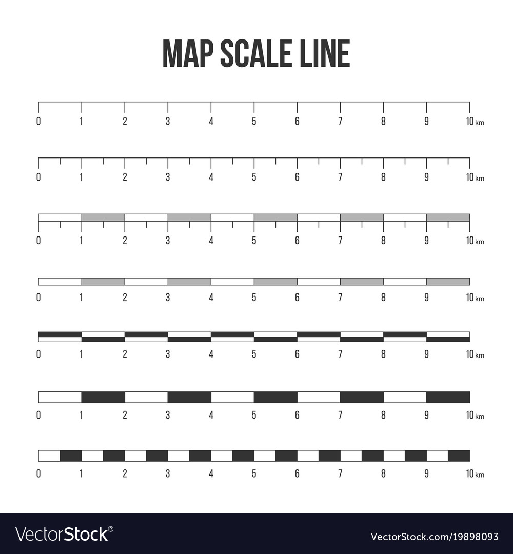Map Scale Line Set - Measurement