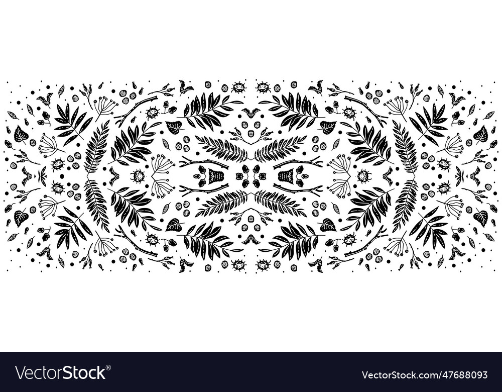 Monochrome background pattern with autumn leaves Vector Image Monochrome background pattern with autumn leaves