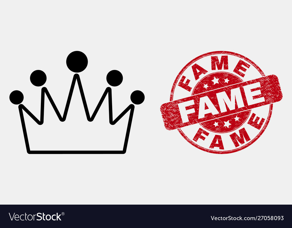 Outline crown icon and distress fame