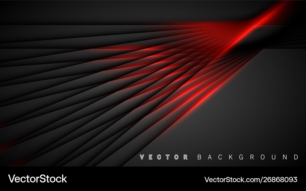 Red light line shadow dark grey luxury background Vector Image