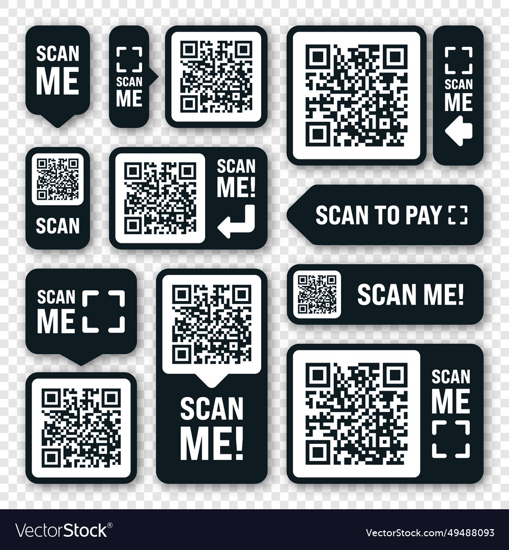 Scan me qr code sticker online payment special Vector Image