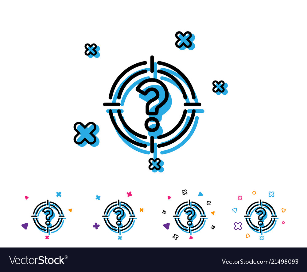 Target with question mark line icon