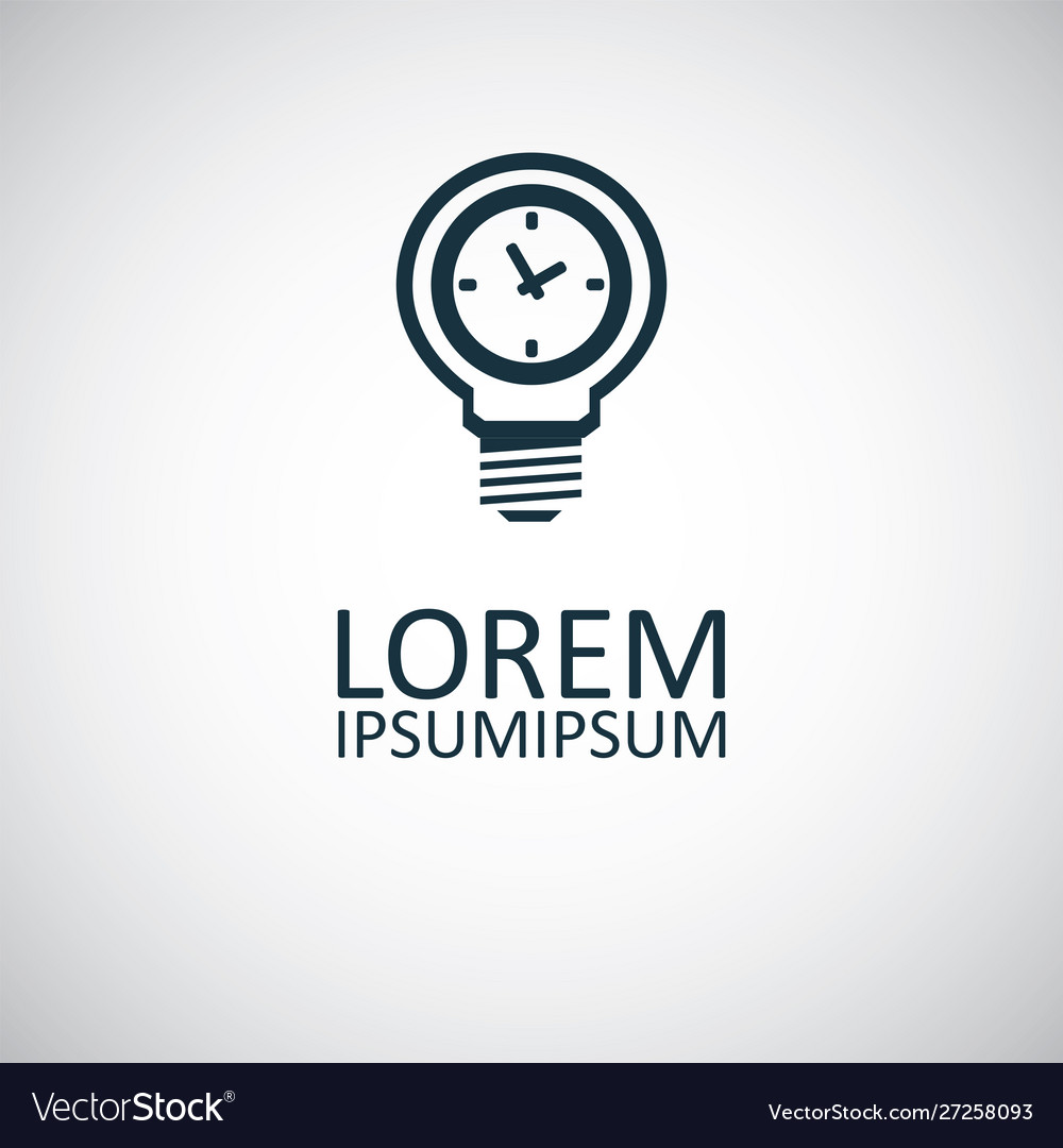 Time light bulb icon for web and ui on white