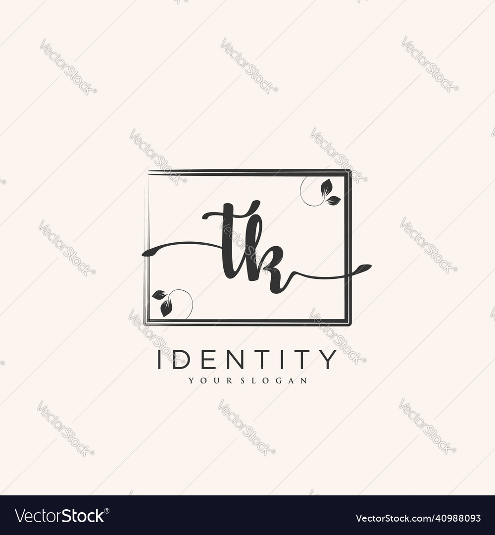 Tk handwriting logo of initial signature wedding