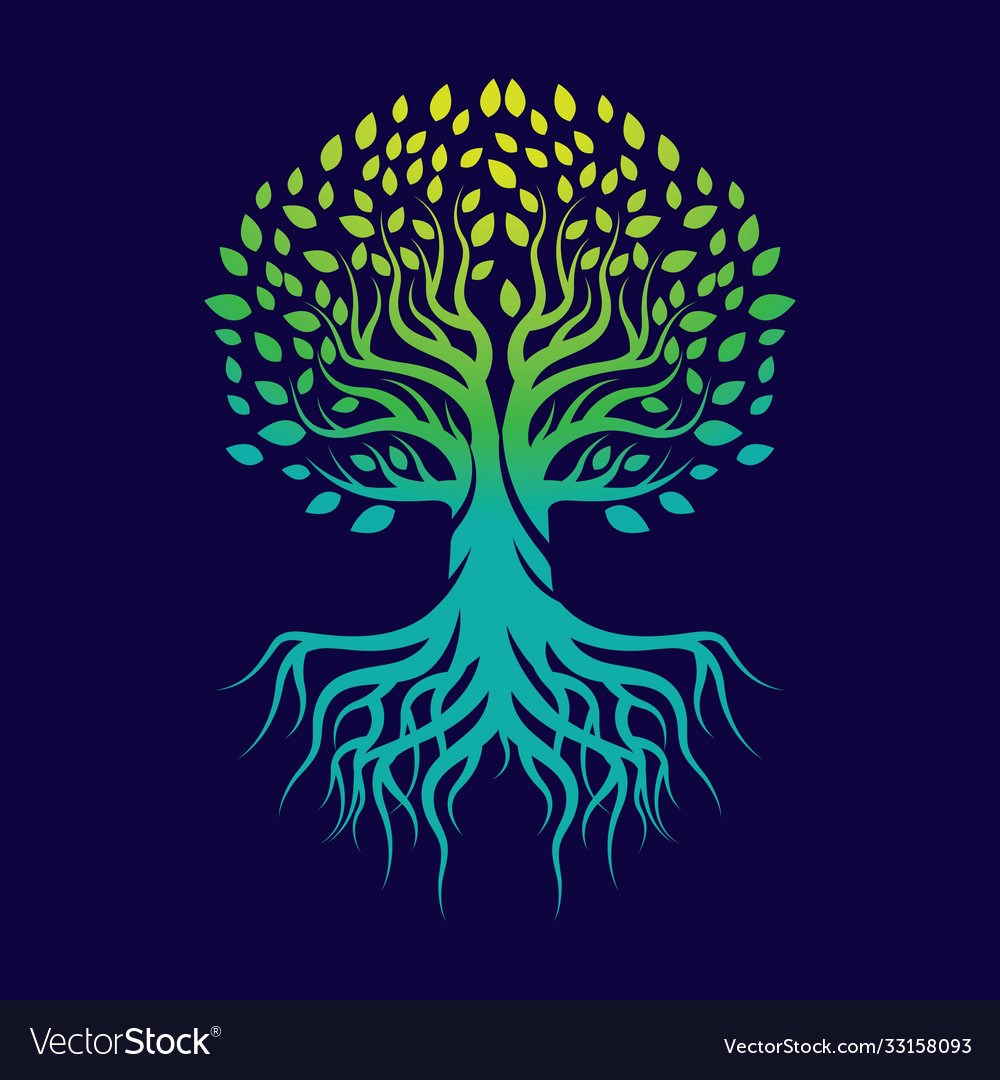 Tree gradient logo template icon Vector Image Tree gradient logo template icon