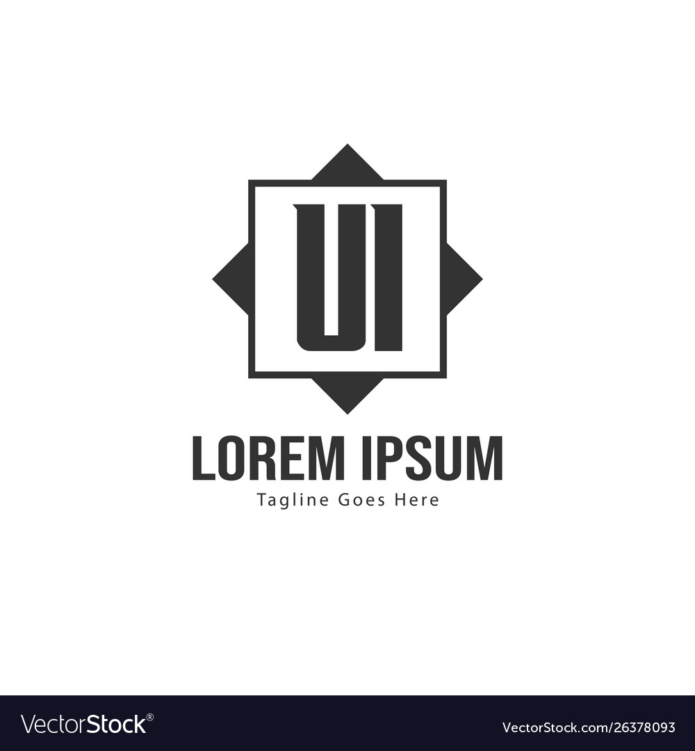 Ui letter logo design creative modern letters Vector Image