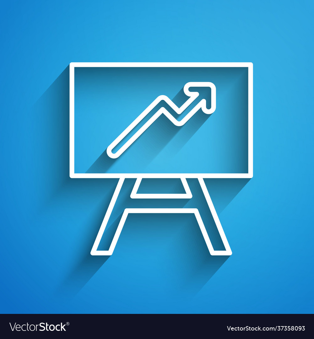 White line board with graph chart icon isolated vector image White line board with graph chart icon isolated