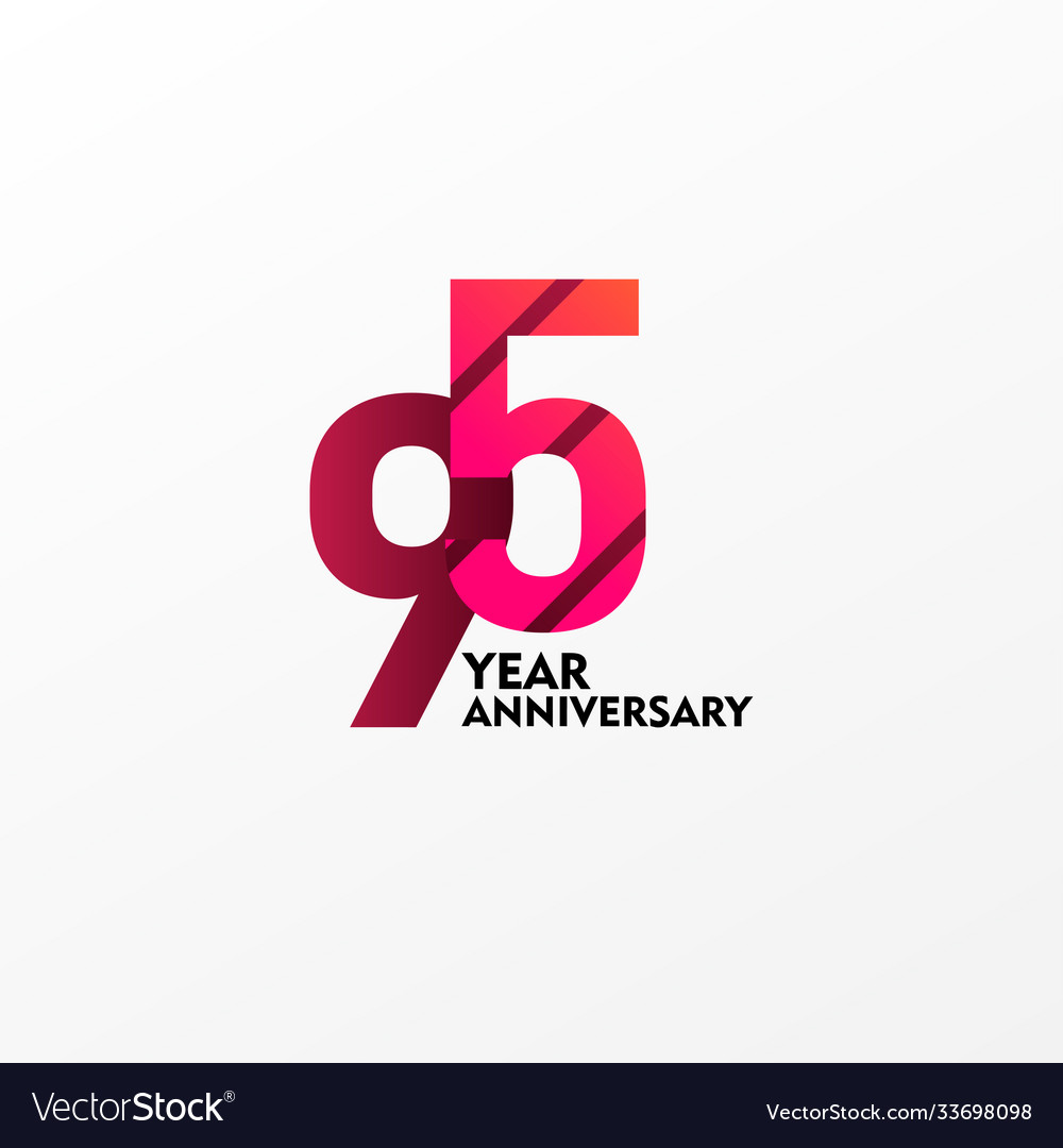 95 years anniversary celebration template design