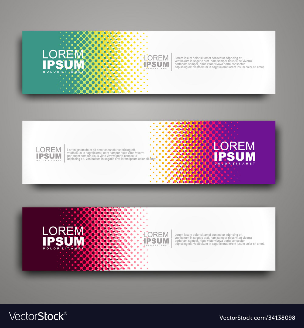 Abstract web banner design template with halftone