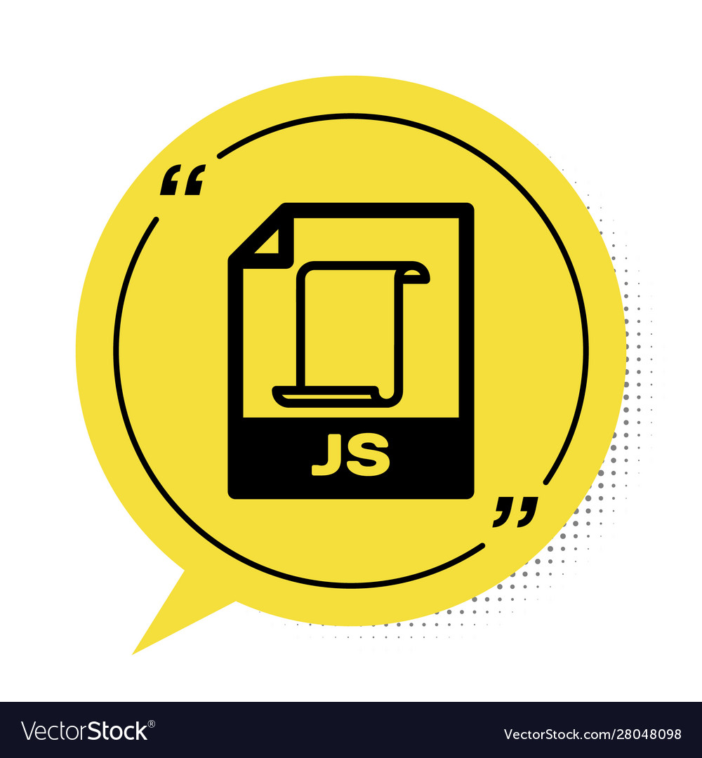 Black js file document download button icon vector image Black js file document download button icon