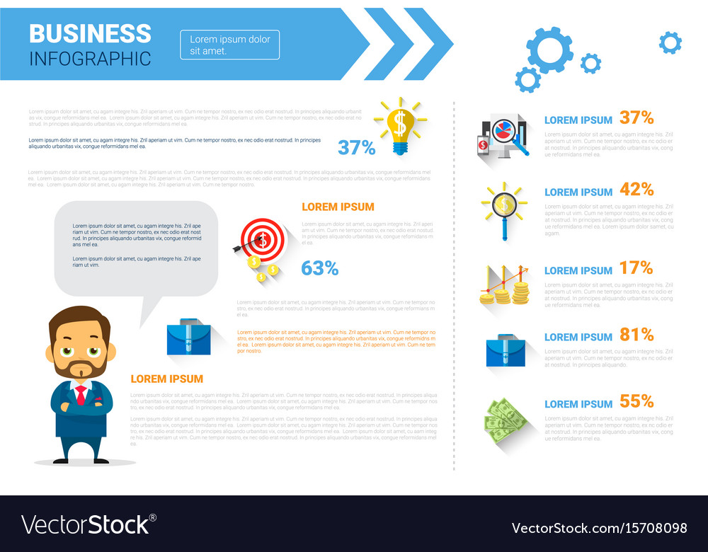 Business infographics set copy space Royalty Free Vector